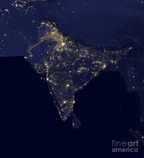 india night satellite image.